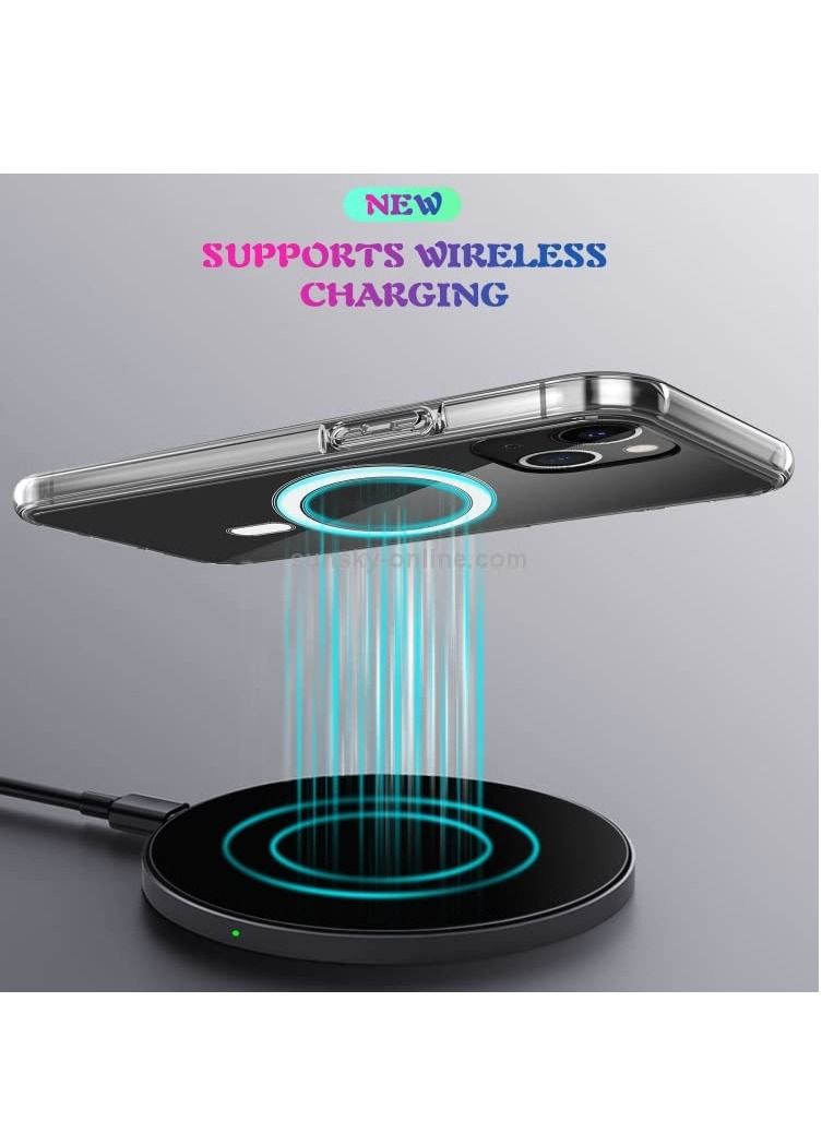 Houmt iPhone 14 Plus Cover Clear Magsafe Case Compatible with  Magnetic Accessories Yellow Resistant Anti Scratch Shockproof Slim Case Cover - Image 4