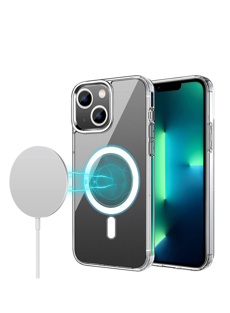 Houmt iPhone 14 Plus Cover Clear Magsafe Case Compatible with  Magnetic Accessories Yellow Resistant Anti Scratch Shockproof Slim Case Cover - Image 3