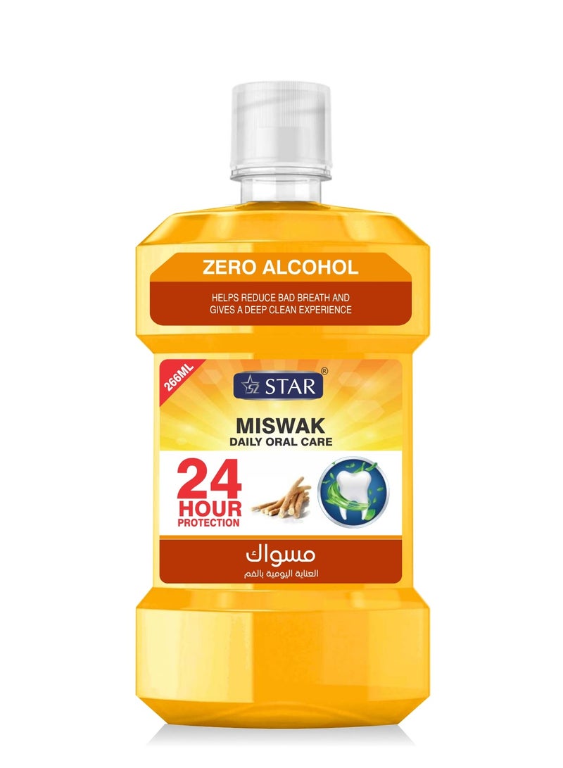 SZ Star Fresh Mouthwash – Miswak Flavour for Long-Lasting Fresh Breath & Oral Hygiene | Fights Bad Breath, Plaque & Bacteria | Gentle & Alcohol-Free | Daily Use for Sensitive Mouths | 266ml - Image 1