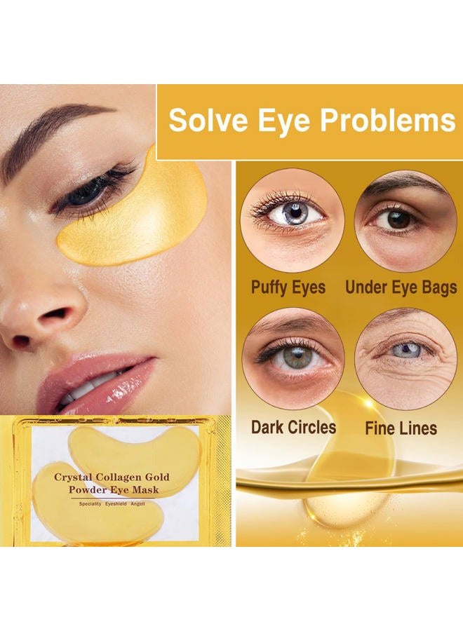 PERVALA 30 Pairs Lip Masks & 24K Gold Eye Masks, Crystal Collagen Under Eye Patches for Puffy Eyes, Wrinkles, Effectively Moisturizing & Reducing Fine Lines & Dark Circle - Image 4