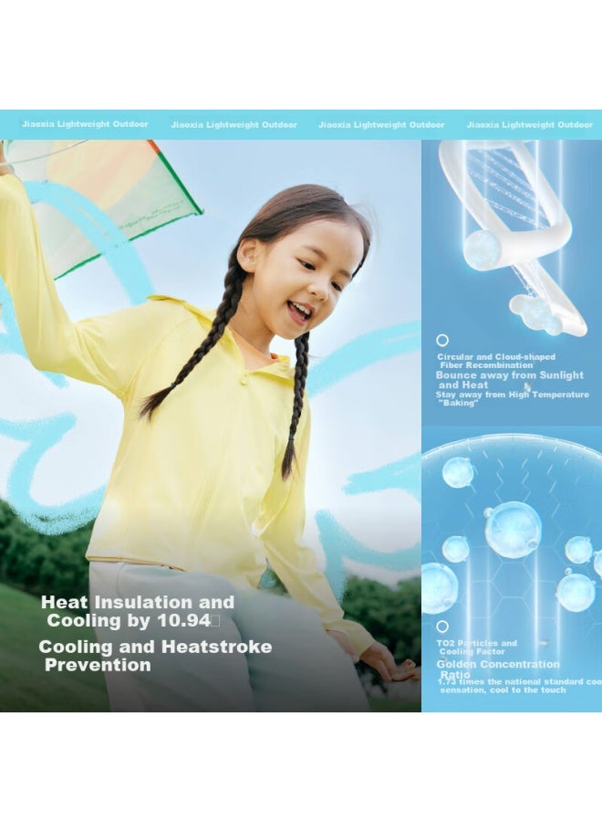 Beneunder Kids Sun Protection Jacket Cape Boys Girls Cool Breathable Sunscreen Al413 Far Blue 120 - Image 2