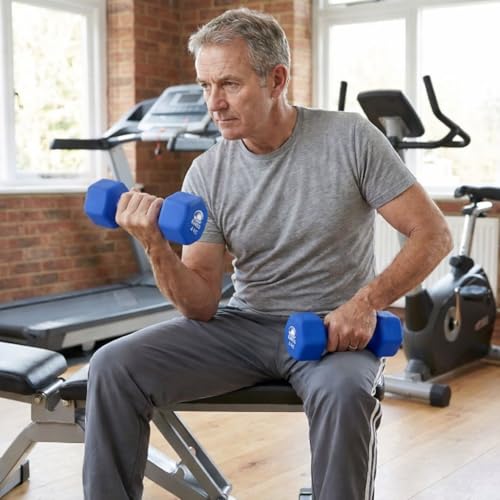Kakss Neoprene Dumbbells sets for Gym Exercise (Proudly Made in India) (1+1=2 KG) Blue - Image 3