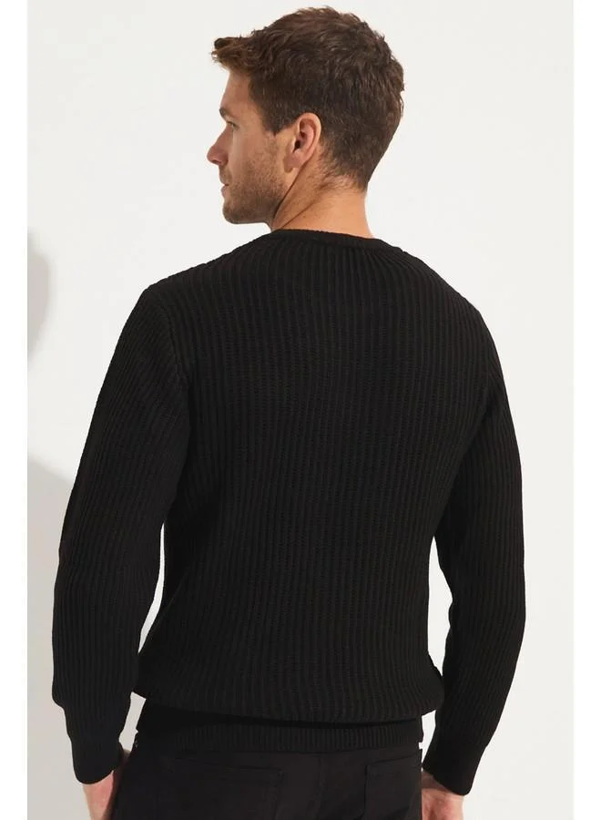 JUNE June Men Crew Neck Knitwear Sweater Black
