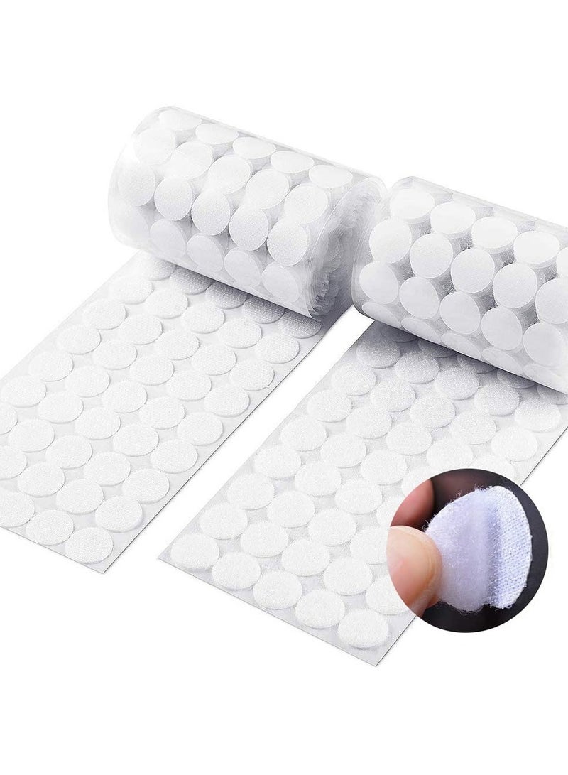 نقاط ذاتية اللصق، أشرطة معدنية خلفية لاصقة نقاط مع خطاف وحلقة فيلكرو وسائد مستديرة، 15 ملم قطر نقطة مستديرة قوية ضد الماء، نقاط مع لاصق لمدرسةوزارة الداخلية 300 قطعة (150 زوجًا) - Image 1