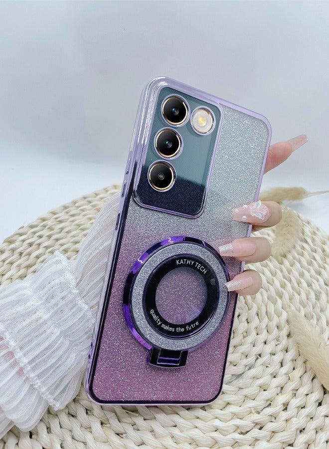 بيوينتي مناسبة لهاتف Vivo V30 Lite 5G حافظة واقية للهاتف المحمول بحامل لامع مطلي بالكهرباء - Image 1