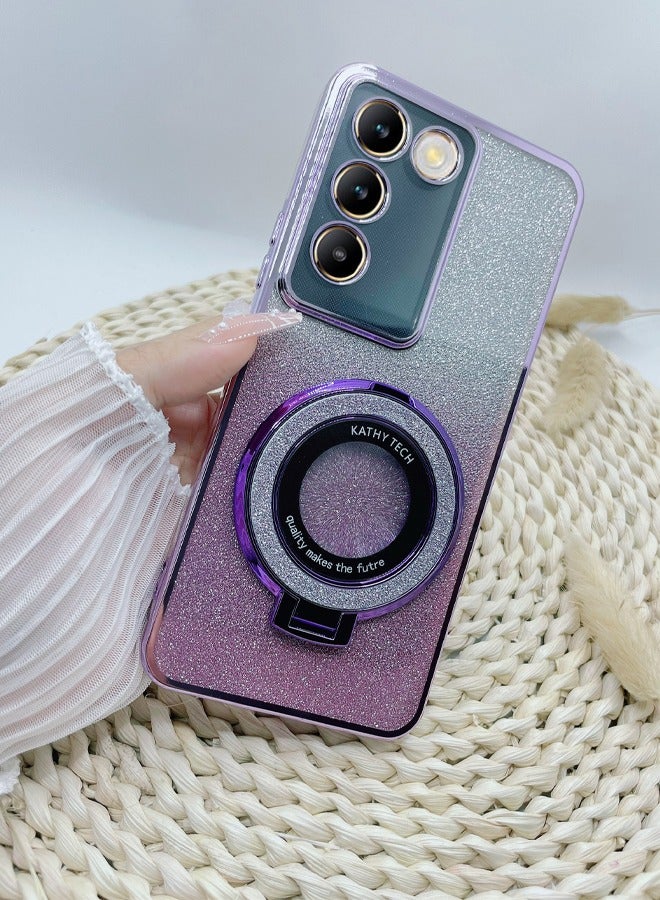 بيوينتي مناسبة لهاتف Vivo V30 Lite 5G حافظة واقية للهاتف المحمول بحامل لامع مطلي بالكهرباء - Image 2