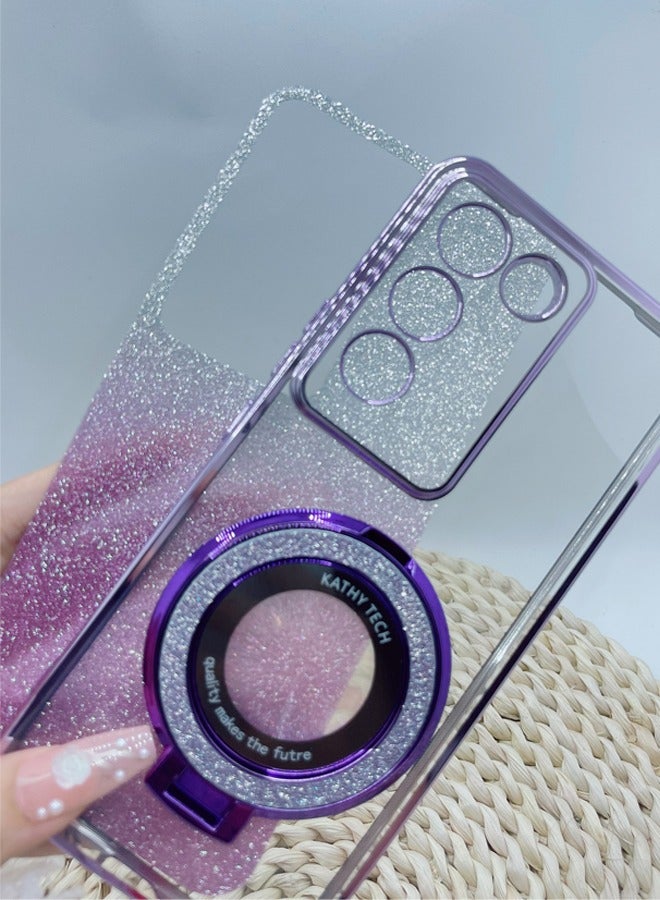 بيوينتي مناسبة لهاتف Vivo V30 Lite 5G حافظة واقية للهاتف المحمول بحامل لامع مطلي بالكهرباء - Image 4