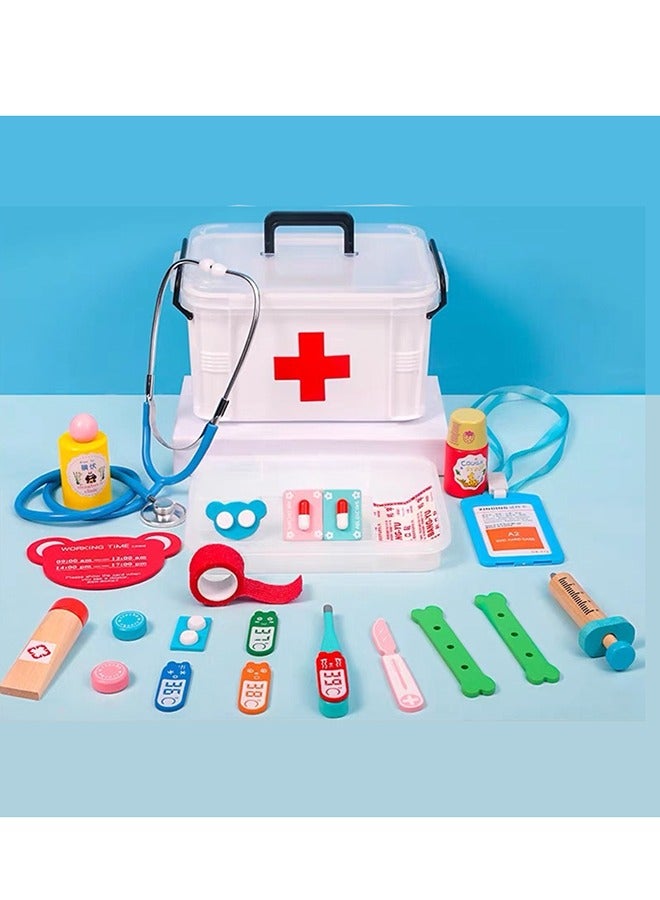 Al Aoyama Doctor Kit for Kids - Pretend Doctor Playset for Toddlers Kids Doctor Role Play Costume Set with Lab Coat, Medical Kit, Stethoscope & Accessories for Toddlers 3-10 - Image 2