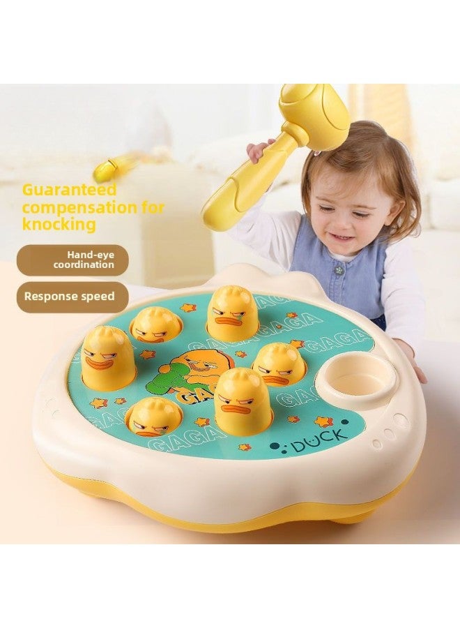 Whack-a-mole Toddler Toys Educational Thinking Training Early Education Toys Intelligence Baby Baby Knocking Mouse Plastic-Color:【parent-child Interaction】 Duckling Whack-a-mole-with Double Hammer - Image 3