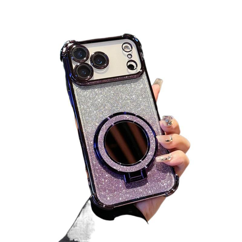 Silicone MagSafe Case for iPhone 17 / 17 Air / 17 Pro / 17 Pro Max with Shockproof and Drop Protection plus Shockproof plus Kickstand plus Strong Magnetic in Purple - Image 1