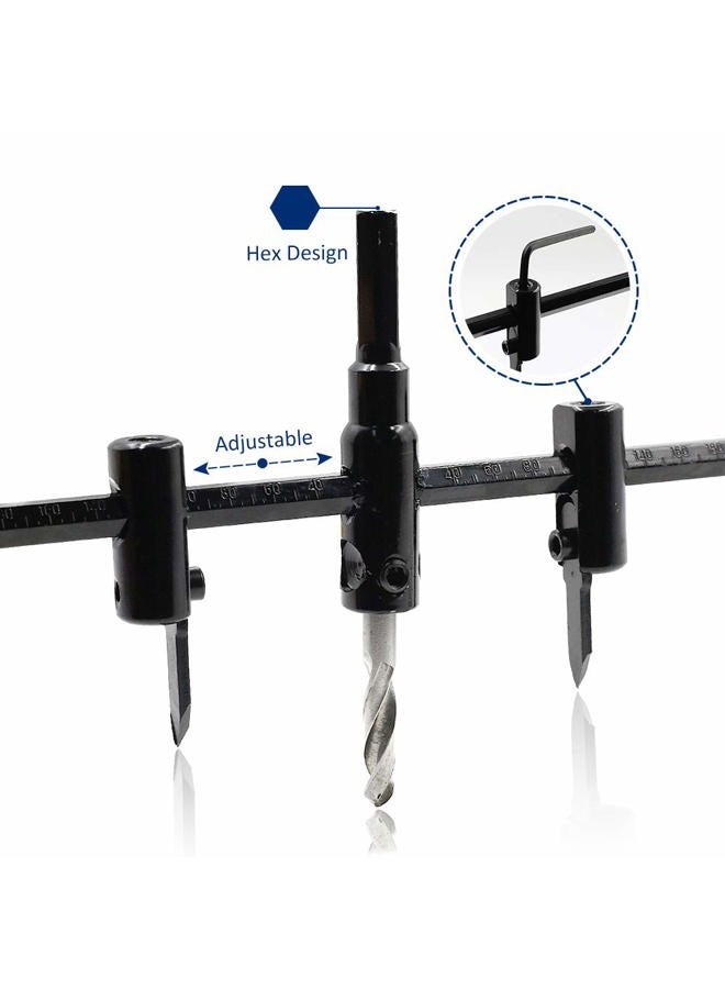 Luomorgo 1 3/16" to 12" Adjustable Hole Saw Circle Cutter Drill Bit Tool Saw Round Cutting for Drywall Wood - Image 3