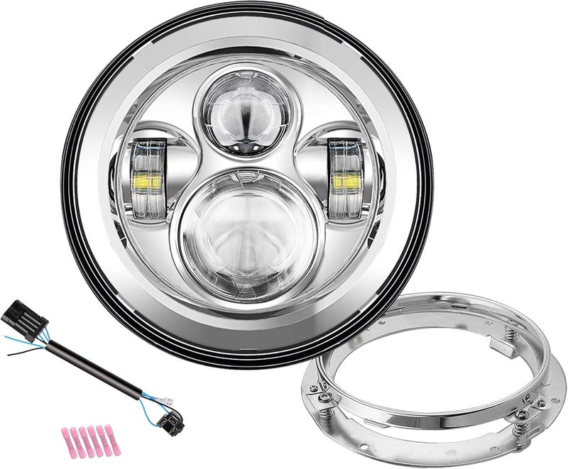 SUNPIE 7 Inch Headlight Kit for Harley Davidson Motorcycles with Mounting Bracket - Image 1