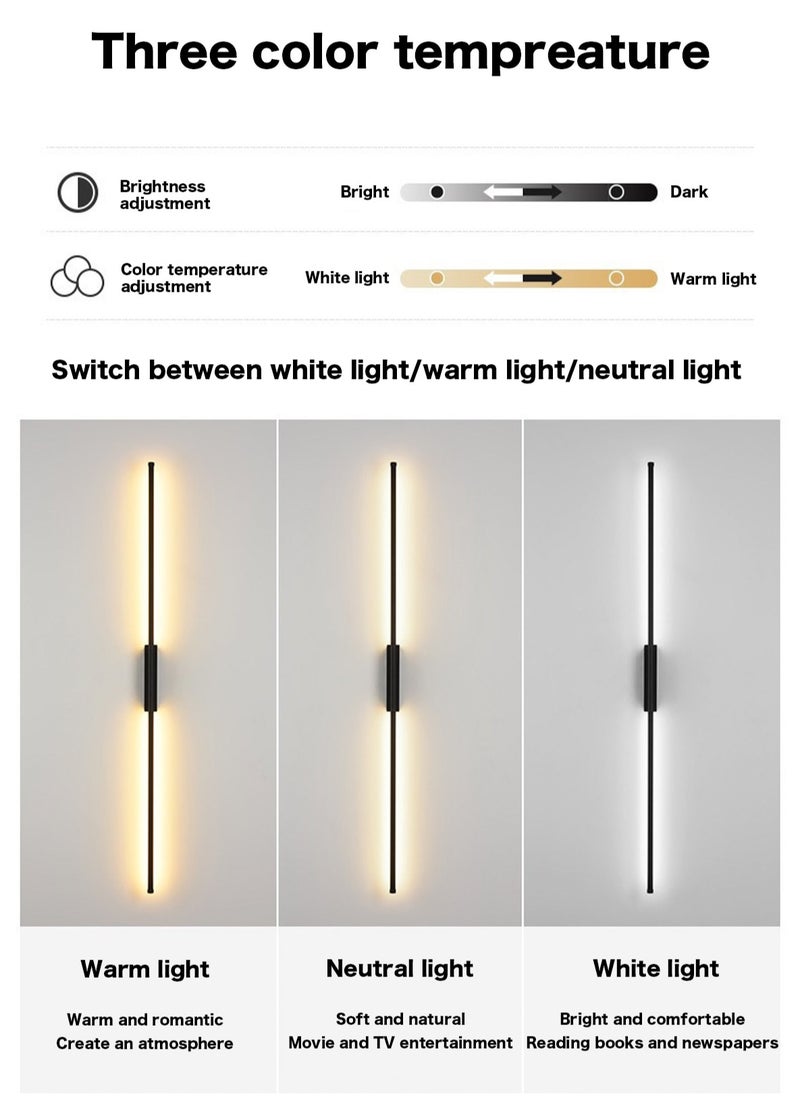 LOOPITYS （Tricolour light-60CM）Modern wall lights Home appliances Nordic style long lumen home decoration Bedroom dining room TV wall lighting fixtures，wall lamp  - Image 5
