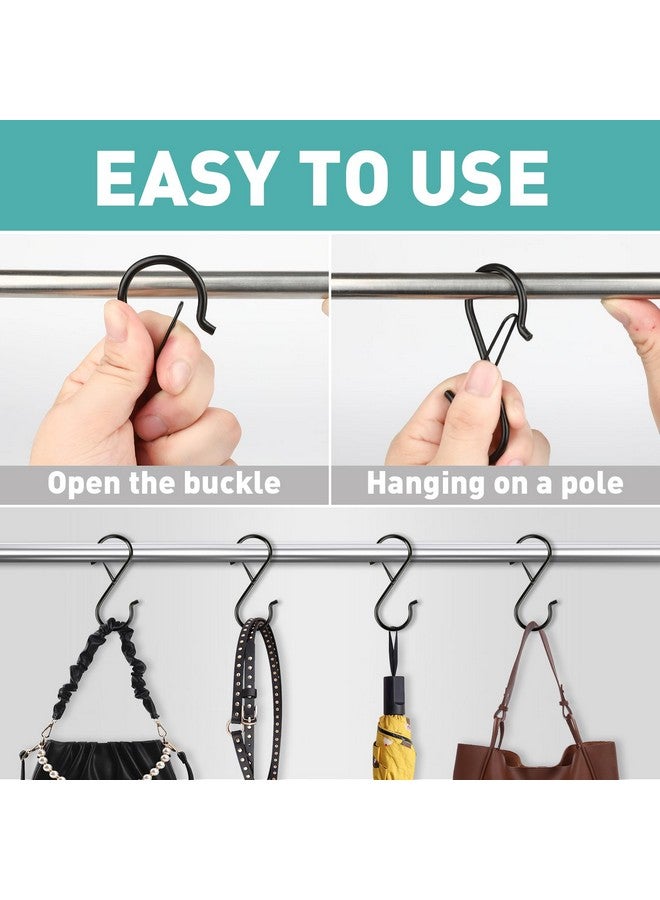 Navona 12 Pcs S Hooks for Hanging Heavy Duty, 3.5-inch Heavy Duty Metal S Hook, Closet Hooks with 0.5-inch Safety Buckle, S Hook for Hanging Plants, Kitchen Utensil, Pot, Pan, Bags - Image 4
