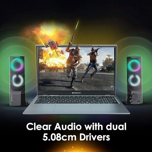 ZEBRONICS Wonder BAR 10, 2.0 USB Computer Speakers, 10 Watts, 2-in-1 Design, USB Powered, RGB Lights, AUX, Volume Control, Headphone/Mic Port, for Laptops & Desktop - Image 4