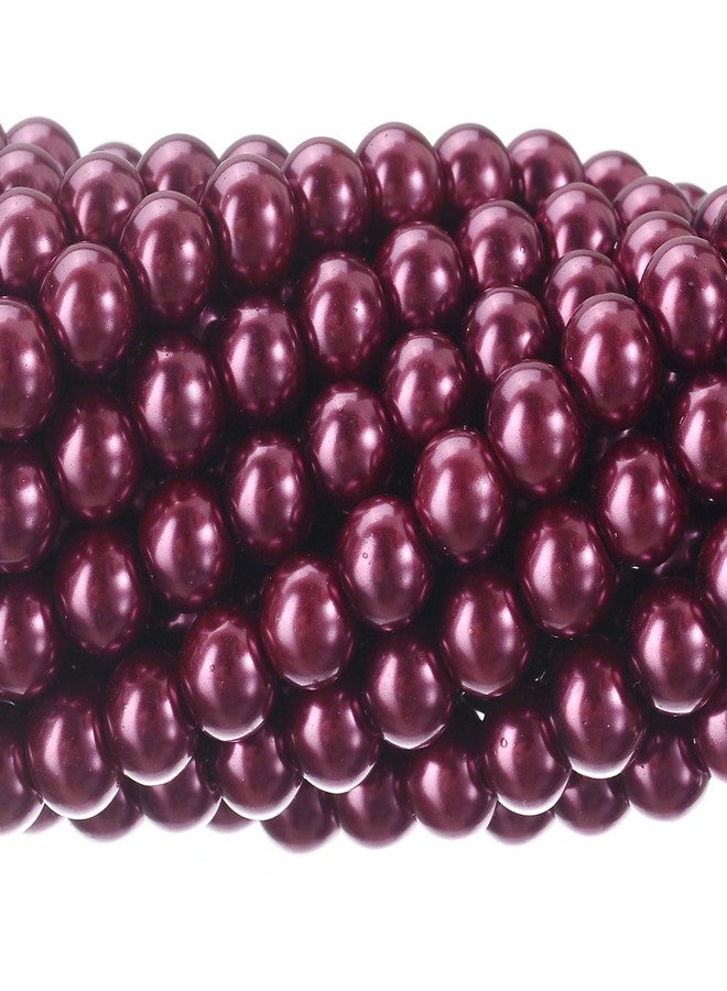 روبيكا 200 قطعة من خرز اللؤلؤ الزجاجي التشيكي الصغير اللامع الساتان المستدير لصنع المجوهرات بنفسك 4 مم لون بنفسجي داكن - Image 1
