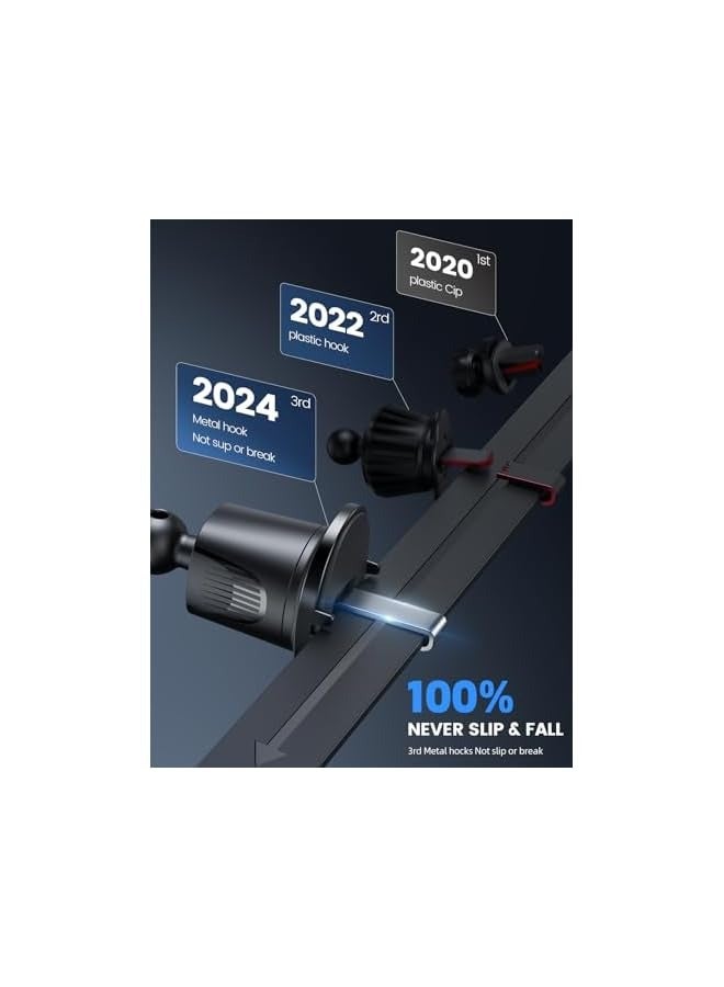 لاميكول حامل هاتف للسيارة بمشبك أوسع وخطاف معدني 2024 [حافظات سميكة صديقة] حامل هاتف لتركيب السيارة بدون استخدام اليدين وفتحة تهوية لهاتف iPhone 15 14 13 Pro Max الذكي - Image 3