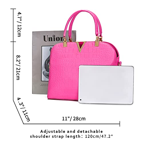 JHVYF women Crossbody Bags Tote Satchel Purse for Girls Fashion Shoulder Bags Hot pink purse - Image 2