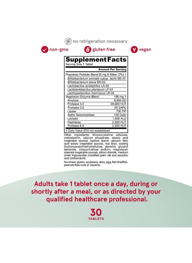jarrow formulas Jarrodophilus Digest Sure Probiotics Supplement 5 Billion Cfu + Digestive Enzymes 30 Bilayer Tablets Promotes Digestion & Nutrient Absorption 30 Servings (Packaging May Vary)  - Image 5