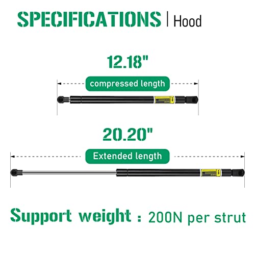 AEagle Hood Lift Supports Struts Shocks for Lexus RX350 RX450h 2010 2011 2012 2013 2014 2015, PM3269 Qty 2 - Image 2