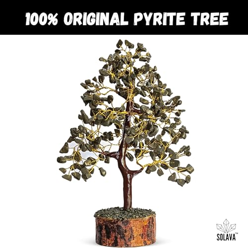 SOLAVA Pyrite Crystal Tree for Money - Money Stone Tree for Wealth, Confidence, Vastu Correction, Positive Energy, Reiki Healing and Good Luck- 300 Beads- 10-12 Inches - Image 2