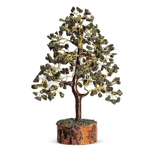 SOLAVA Pyrite Crystal Tree for Money - Money Stone Tree for Wealth, Confidence, Vastu Correction, Positive Energy, Reiki Healing and Good Luck- 300 Beads- 10-12 Inches - Image 1