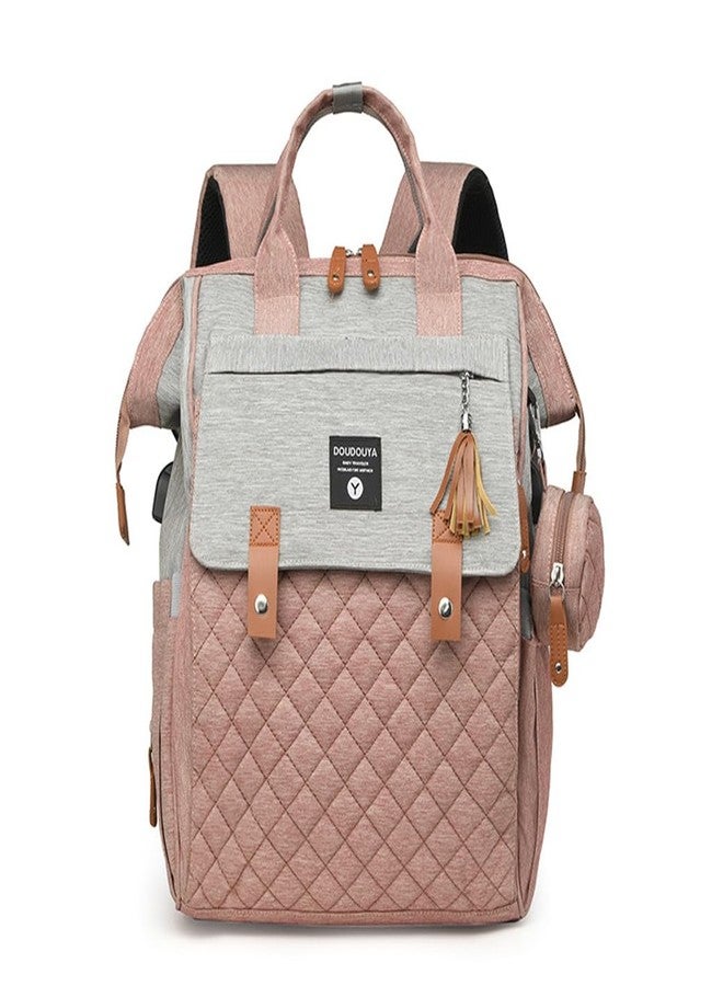 Winnies Diaper Bag for Mothers for Travel | Baby Diaper Bag Backpack with Insulated Bottle Pockets | Maternity Bags for Mother and Baby | Multi-Compartment Mother Bag (Pink) - Image 1