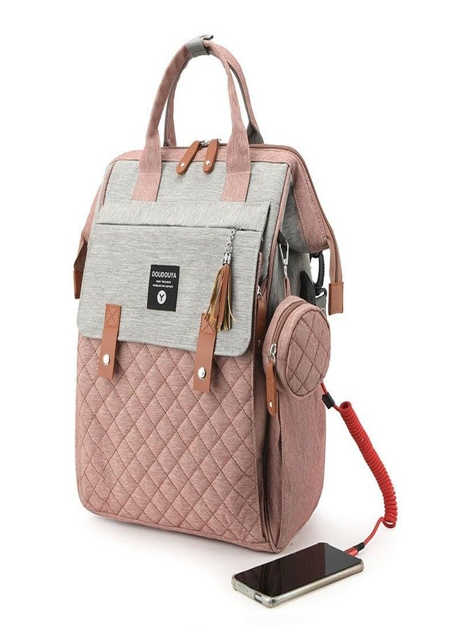 Winnies Diaper Bag for Mothers for Travel | Baby Diaper Bag Backpack with Insulated Bottle Pockets | Maternity Bags for Mother and Baby | Multi-Compartment Mother Bag (Pink) - Image 4