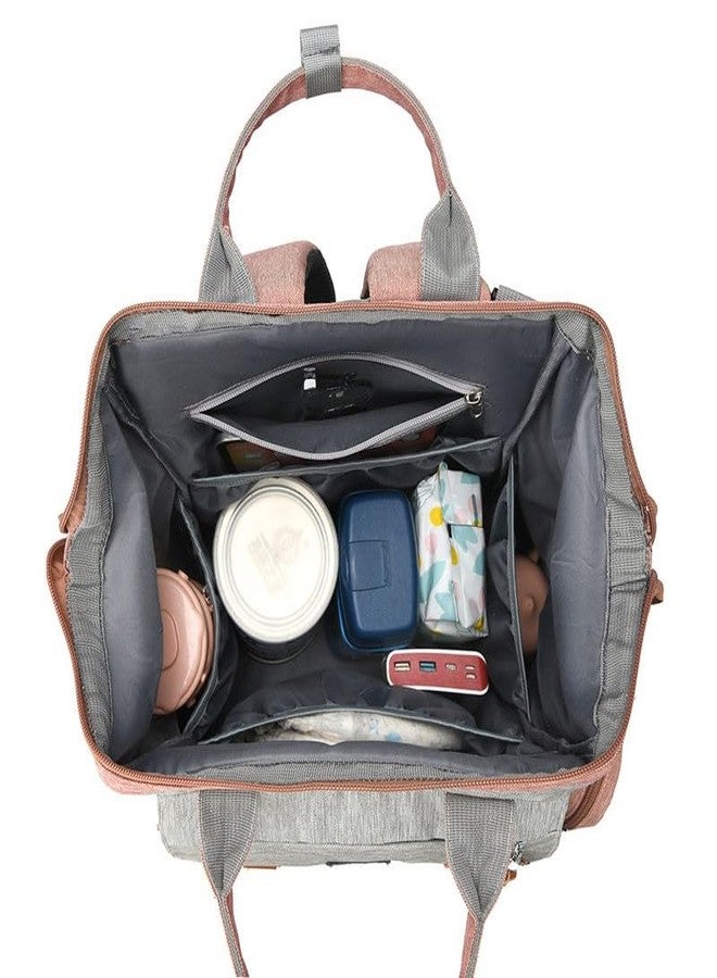 Winnies Diaper Bag for Mothers for Travel | Baby Diaper Bag Backpack with Insulated Bottle Pockets | Maternity Bags for Mother and Baby | Multi-Compartment Mother Bag (Pink) - Image 3