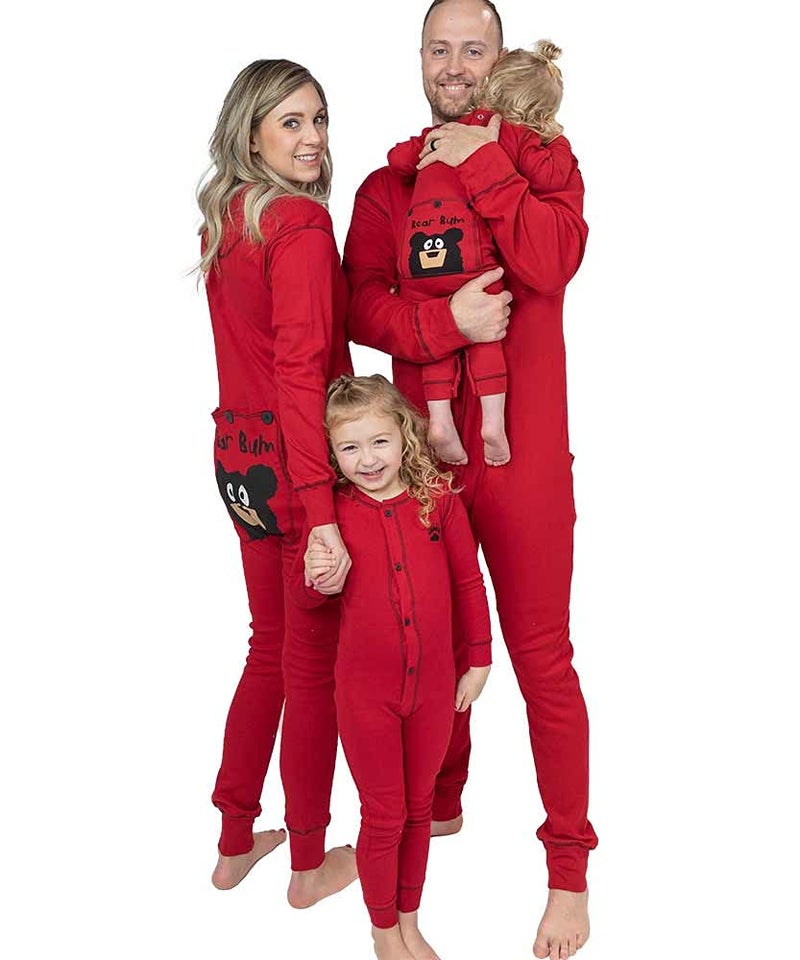 Lazy One Flapjacks Matching Christmas Pajamas for The Dog Baby Kids Teens and Adults Bear Bum XLarge