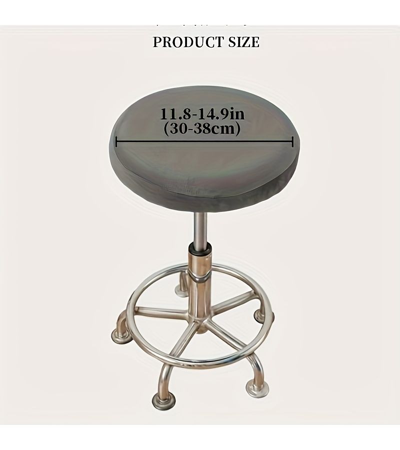 2pcs White Stretchable Quilted Stool Covers for Round Seats Soft Machine Washable - Image 3