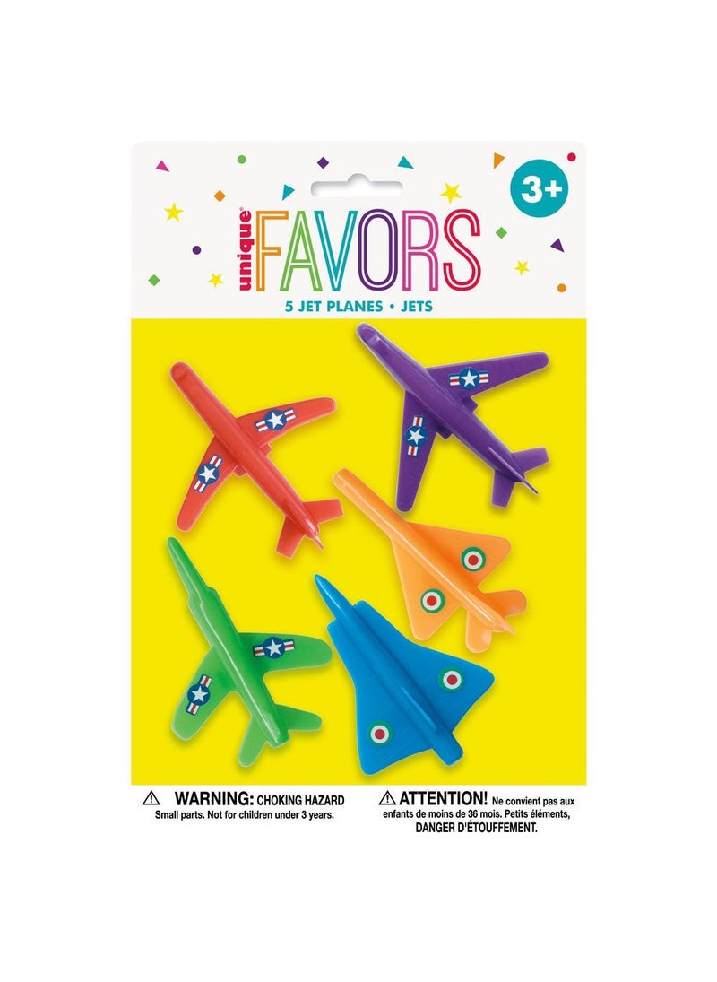 Unique Airplane Toys Multicolor Plastic 8cm 5-Pack - Image 2