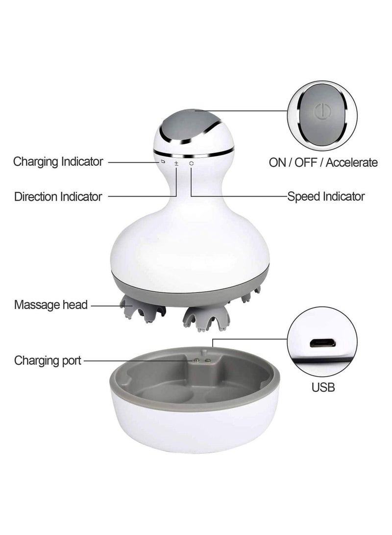 Electric Scalp Massager Cordless Head Massager Scalp Stress Relax for Stimulating Hair Growth Deep Clean Blood Circulation and Stress Release for Pet with Four Replacement Massage Heads - Image 2