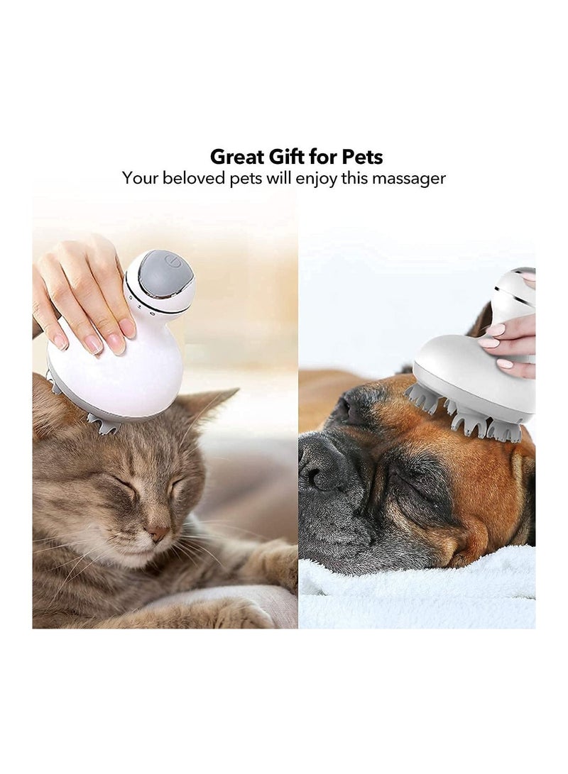 Electric Scalp Massager Cordless Head Massager Scalp Stress Relax for Stimulating Hair Growth Deep Clean Blood Circulation and Stress Release for Pet with Four Replacement Massage Heads - Image 5