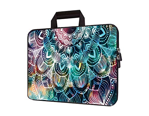HEABPY 15 inch Neoprene Laptop Carrying Bag Chromebook Case Notebook Ultrabook Bag Tablet Travel Cover with Handle Zipper Carrying Sleeve Case Bag Fits 14 15 15.4 inch Netbook/Laptop (Mandala) - Image 5