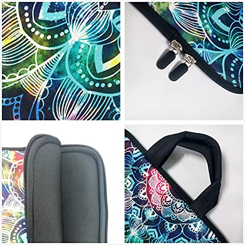 HEABPY 15 inch Neoprene Laptop Carrying Bag Chromebook Case Notebook Ultrabook Bag Tablet Travel Cover with Handle Zipper Carrying Sleeve Case Bag Fits 14 15 15.4 inch Netbook/Laptop (Mandala) - Image 2
