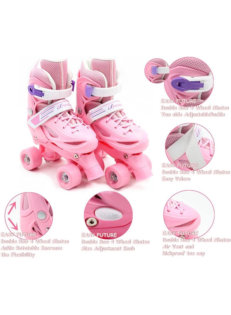 Generic Roller Skates Shoes with double rows 4 Wheels Adjustable Shoe Size AREA for Boys and Girls - Image 2