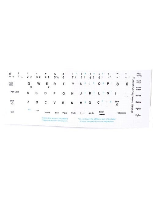 Addison 300167 Turkish F White Keyboard Sticker  - Image 1