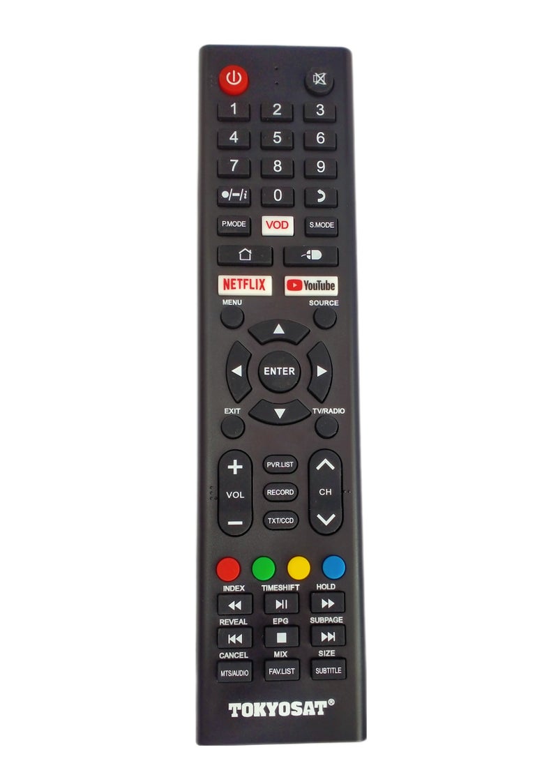 ريموت كنترولز جهاز تحكم عن بُعد لتلفزيون TOKYOSAT الذكي – بديل متوافق مع تلفزيونات TOKYOSAT - Image 1