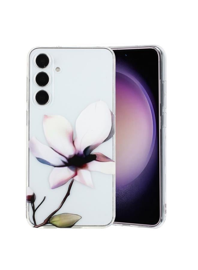 For Samsung Galaxy S24 FE 5G Colorful Painting Pattern TPU Phone Case(White Flowers)