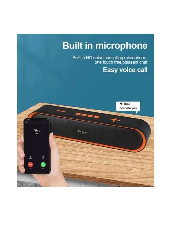 Kisonli - Kisonli LED-915 soundbar music speaker, bluetooth, RGB, 3 lighting modes switch,stereo, fancy music rhythm - orange - Image 1
