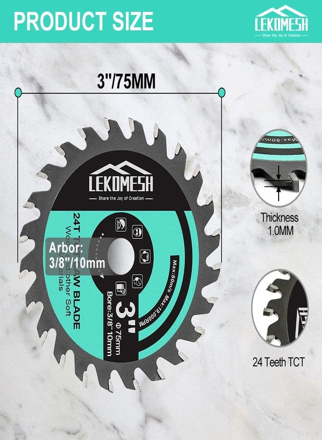LEKOMESH TCT Circular Saw Blades - 5Pack 3" 24T TCT Cutting Disc, Wood, Plastic & Composite Materials - Image 2