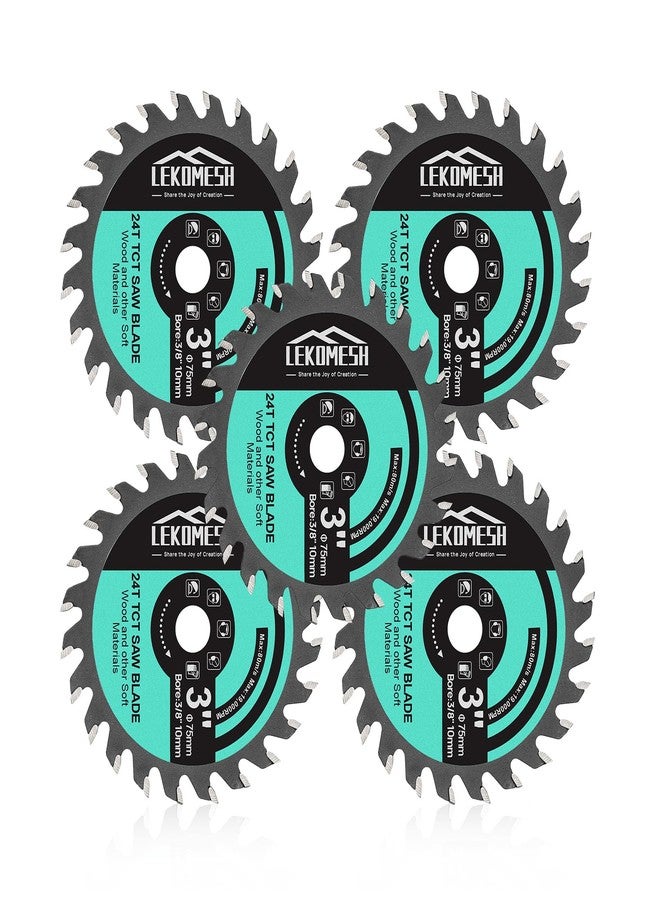 LEKOMESH TCT Circular Saw Blades - 5Pack 3" 24T TCT Cutting Disc, Wood, Plastic & Composite Materials - Image 1