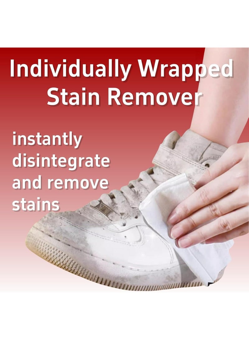 Portable Stain Remover Wipes – 20PCS Individually Wrapped Cleaning Wet Wipes for Clothes, Shoes & Fabrics – Instant Spot Cleaner, Travel-Friendly Laundry Wipes - Image 3