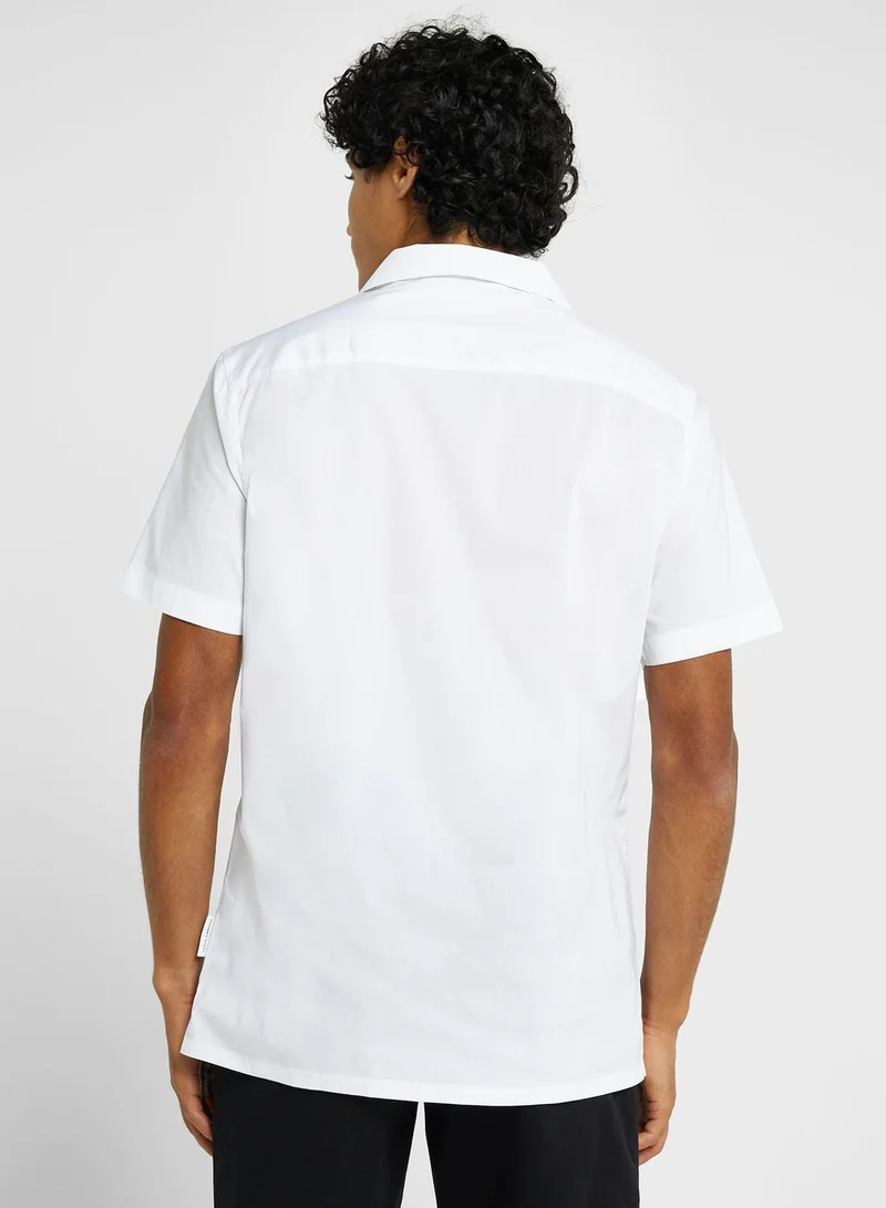 توماس سكوت قميص قطني كاجوال بياقة كوبية بقصة كلاسيكية ضيقة من توماس سكوت