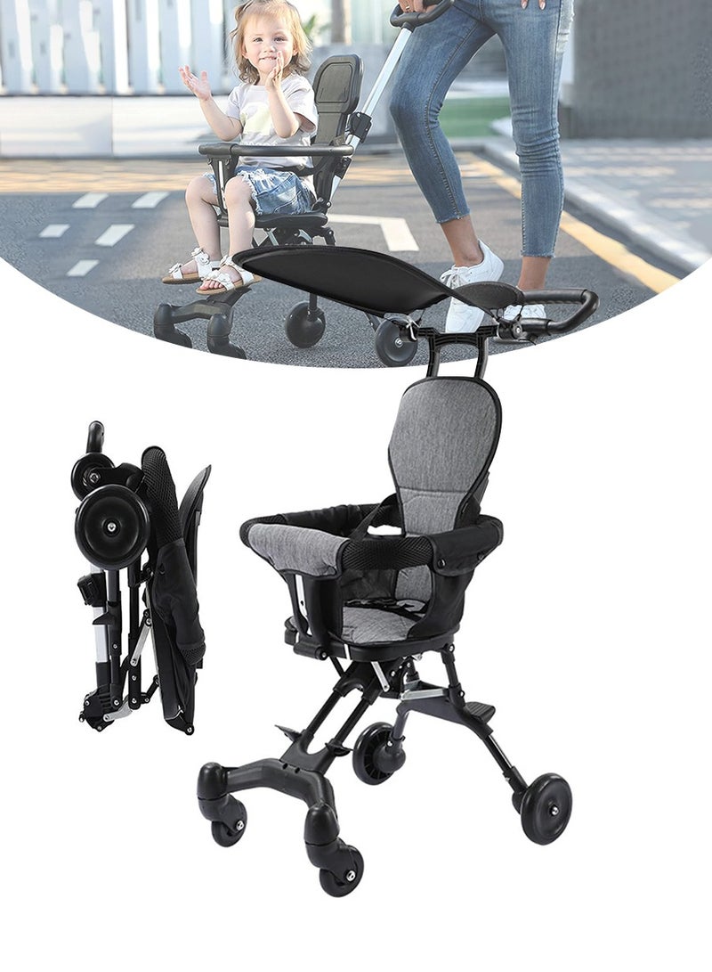 4 Wheels Baby Stroller Lightweight Quick One Hand Fold With Top Tray Compact And Stylish Design For Newborn To 3 Years Baby stroller, Child stroller, Lightweight travel stroller with adjustable handle and backrest, one-hand fold, for overhead airplane storage, shopping, walking, traveling - Image 1