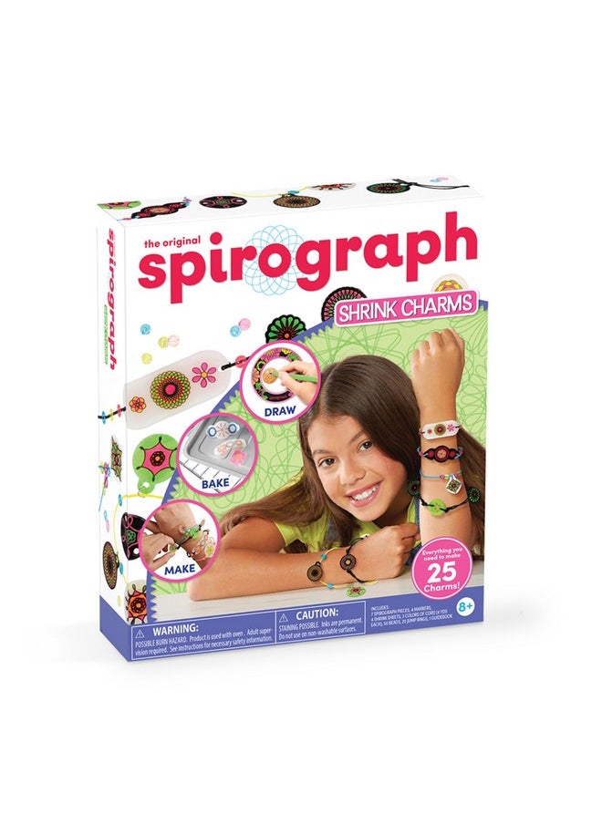 Spirograph Shrink Charms, Friendship Bracelet Kit, Bracelet Making Kit For Girls, Arts And Crafts For Kids, Drawing Kit, Girls Bracelet, For Kids, Ages 8+  - Image 1