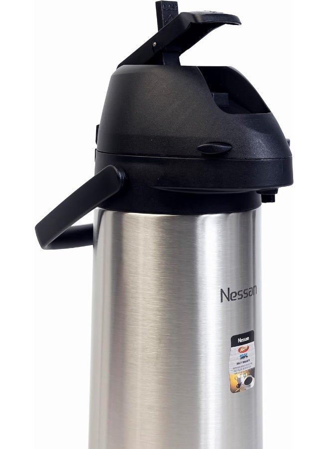 Nessan Nessan Insulated Coffee Tea Dispenser - Black and silver, 1.9 Liter, SS09HI - Image 2