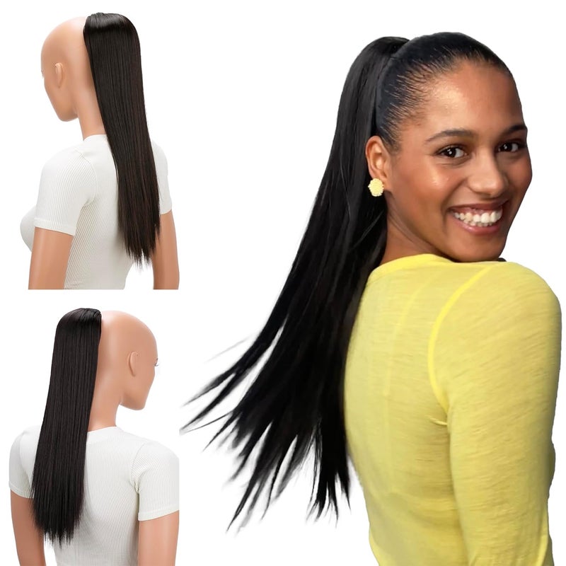 CAISHA 22 Hairpiece Ponytail Extension Drawstring Voluminous Straigtht Dark Brown PH502