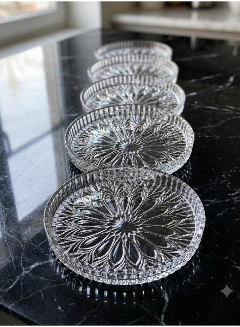 Kandil Glass This set of 6 serving dishes for desserts, appetizers, and snacks adds a beautiful touch to your home. - Image 1